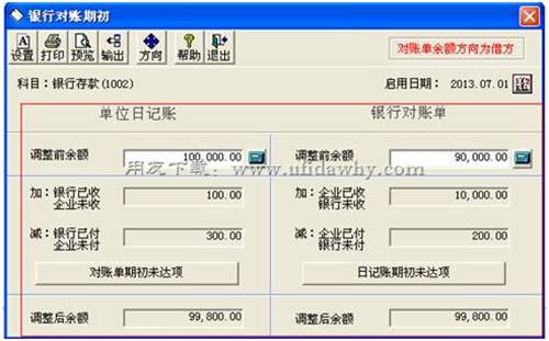 用友T3銀行存款余額調(diào)節(jié)表圖示