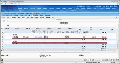 查看存貨明細(xì)賬圖示