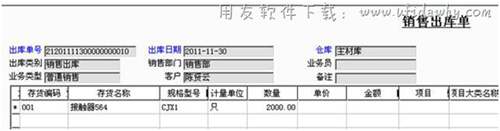 用友T3中銷(xiāo)售出庫(kù)單