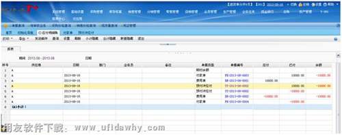查看應付明細賬圖示