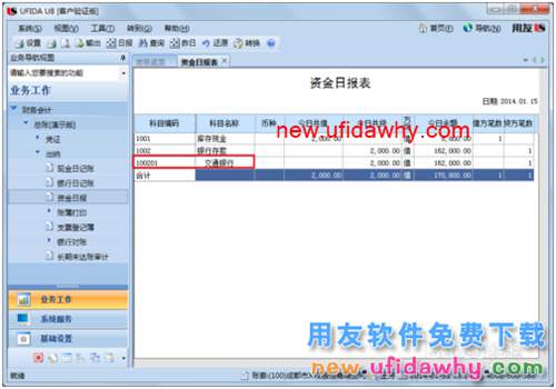 用友U8操作教程：[55]查詢資金日?qǐng)?bào)表