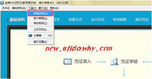 怎么樣自定義金蝶KIS記賬王賬套選項(xiàng)