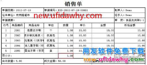 用友T1軟件銷售單打印的頁小計統(tǒng)計不正確？